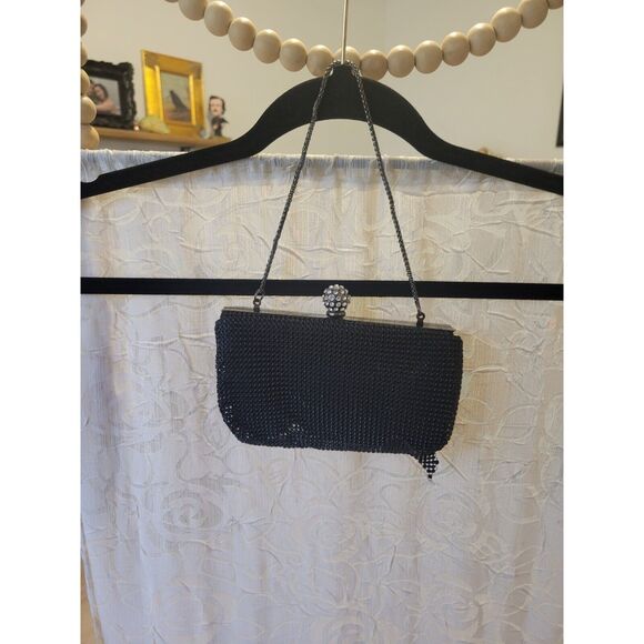 Rent the runway Whiting and Davis black mesh glam clutch with diamond accent - Picture 4 of 6